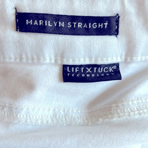 NYDJ Marilyn Straight Wave Tie Dye Liftxtuck White‎ Jeans